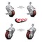 Service Caster 3 Inch Maroon Polyurethane Wheel Swivel 1/2 Inch Threaded Stem Caster Brakes, 2PK SCC-TS20S314-PPUB-MRN-TLB-121315-2S2 - alternate 2